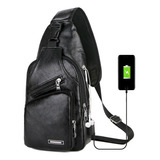 Bolso De Hombro Vertical De Cuero Para Hombre-usb - Barato