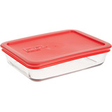 Almacenador De Alimentos Rectangular Pyrex, Vidrio, 3 Tazas,