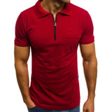 Playera Polo Hombre Slim Fit Manga Corta Moda Cierre G