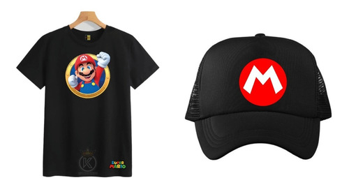 Polera + Jockey Gorro Super Mario Bros - Estampaking