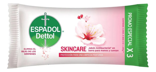 Espadol Skincare Jabón De Tocador Antibacterial 80gr 3u