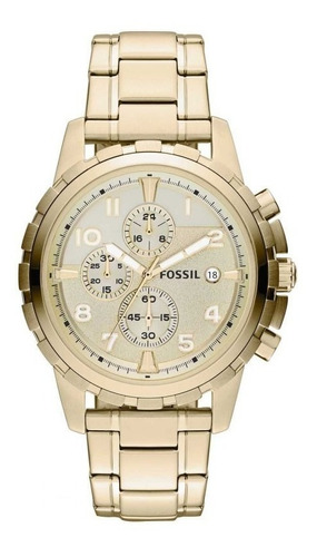 Fossil Hombre Fs4867 Cronografo Dorado Dean Reloj Original