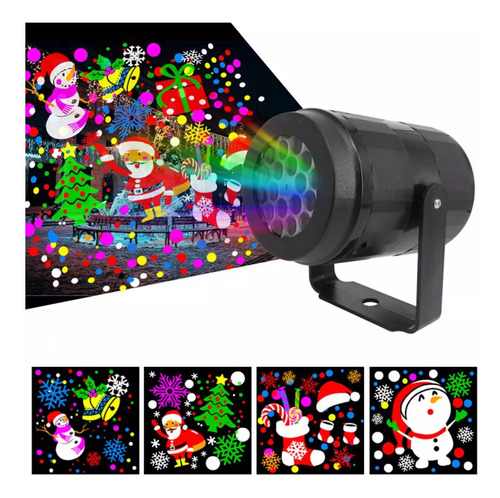 Lámpara De Navidad Led Proyector Láser Luz 16 Patrones 