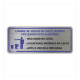 Placa Banheiro Utilização Masculino - 8x20cm - Sinalização