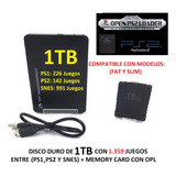 Memory Card Opl+disco Duro 1tb Ps2 Fat/slim Con 1.359 Juegos