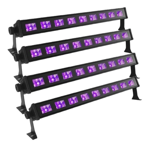 Pack X4 Luz Ultravioleta Fiesta Fluor Barra Led Luz Uv Negra