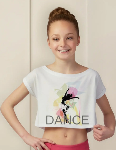 Blusa Crop Top Danza Niña/mujer Zapatillas Ballet Colores#4