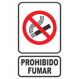 Cartel Prohibido Fumar 15x25 Cm Alto Impacto