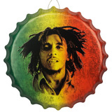 Quadro Tampa Metal Ø40cm Estampa Bob Marley Em Relevo