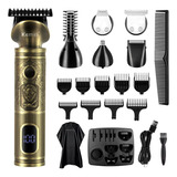 Cortadora De Pelo Kemei Profesional Rasuradora Eléctrica Barba Máquina Para Cortar Cabello 6 En 1 Kit  Dorada 110v/220v