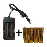 Kit Carregador Duplo 3.7/4.2v+ 4 Bateria 18650 4.2v 8800mah