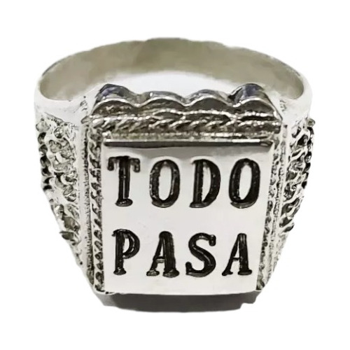 Anillo Sello Todo Pasa Grondona Tipo Corona Plata 925