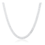 Cadena En Plata L925 Cubana Doble 50 Cm Laniajoyeros 