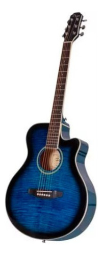 Outlet Guitarra Acustica Mini Jumbo Azul Parquer Corte 