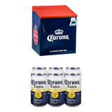 Hielera Metálica Con Destapador + 6 Latas De Cerveza Corona