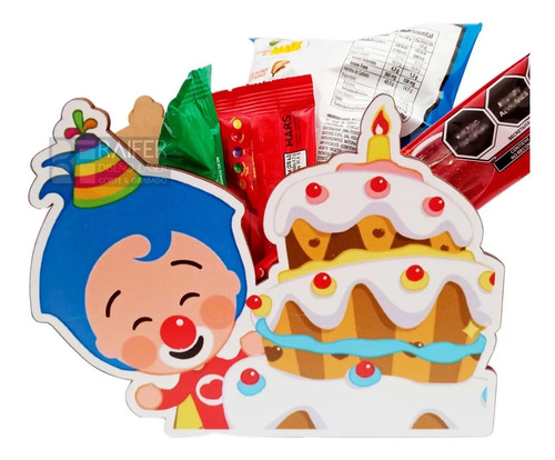 Dulcero O Centro De Mesa De Payaso Plim Plim Pack 10 Piezas