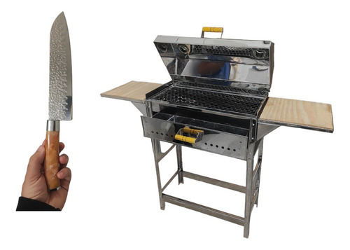 Churrasqueira A-bafo Grand Personalizada Tabua Rf Grill Inox