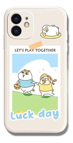 Funda De Teléfono De Silicona Suave Duck Couple For iPhone