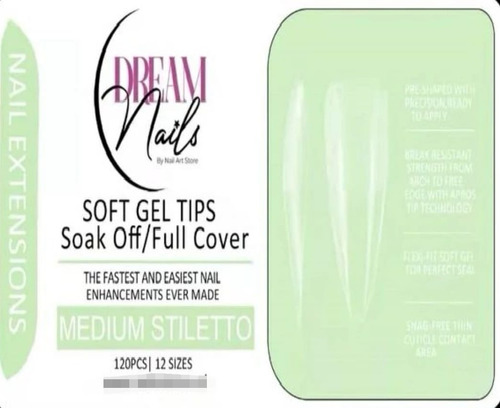 Caja De 120 Tips Soft Gel Soak Off/ Full Cover