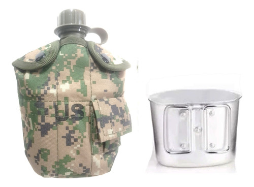 Cantil Militar Com Caneca De Alumínio Cor Marpat