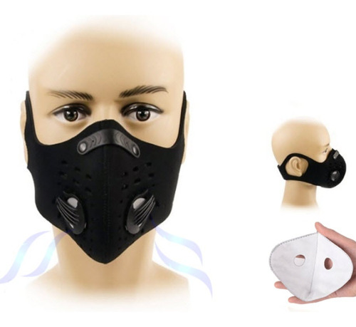 Mascarilla 2 Un. Deportiva Válvulas F Carbón Frío Smog Virus