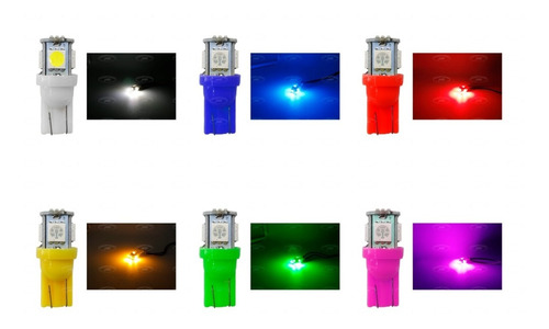 Foco Tipo Pellizco 5 Led's Varios Colores (50 Jgos)