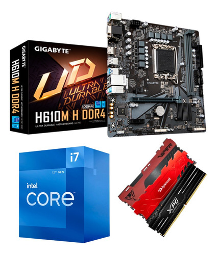 Kit Upgrade Intel 12ª Ger I7 12700 + H610m-h + 16gb 3200mhz