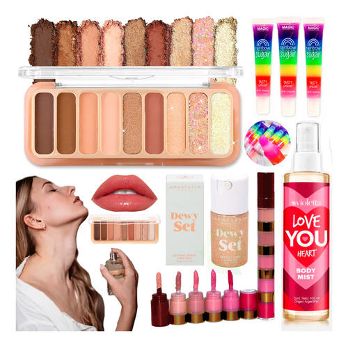 Set De Maquillaje Con Perfume Ideal Regalo Kit Make Up