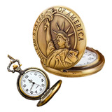 Reloj De Bolsillo Diseño Estatua De La Libertad- Papá Regalo