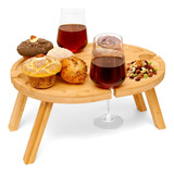 Eurtrum Mesa De Picnic Portatil Para Vino Con Soporte Para C