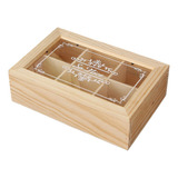 Caja De Té De Madera Portátil Con 6 Compartimentos, De