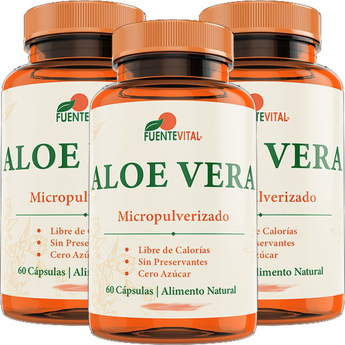 3x Aloe Vera 435mg 60 Cap Estreñimiento Acidez Envio Gratis