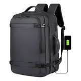 Backpack Laptop Mochila Antirrobo Para Camping Viaje Moderna Color Negro