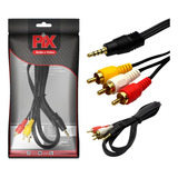 Cabo Rca Av P3/p2 Estéreo 90 + 3 Rca Macho Blindado Premium