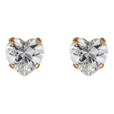 Aretes Corazón Zirconia Swarovski Diamond Baño Oro 18k