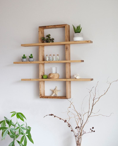 Estante Repisa Soporte Pared Para Plantas Decoración En Pino