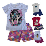 Conjunto Verão Infantil Feminino 1 A 8 Anos Atacado 