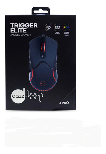 Mouse Gamer Trigger Elite Ultralight Usb 3200dpi Rgb Dazz