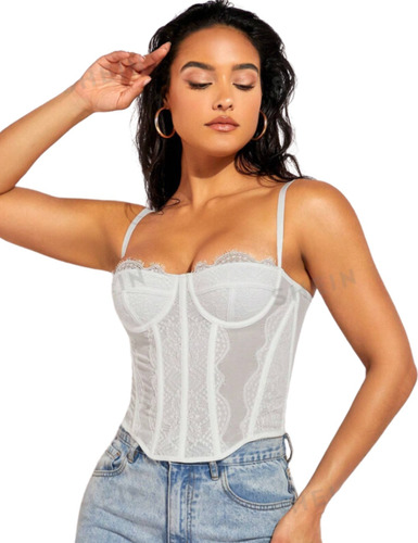 Top Corset Mujer Encaje Bustier Sexy Muchos Colores Modelos