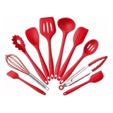 Set Utensilios De Cocina Silicona Espatula, Cucharon, Tenaza