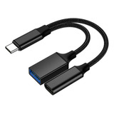 Adaptador Otg Tipo C Usb 3.0 Con Alimentación Macho Hembra