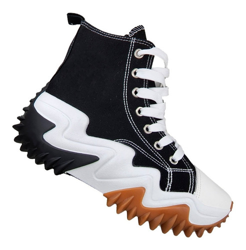 Zapatilla De Lona Con Plataforma Full Tendencia - 3140