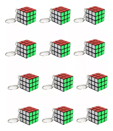 Llavero Pack X 12 Cubo Mágico Llaverito Souvenir Rubik Estru