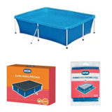 Piscina Infantil 2000 Litros Retangular Mor + Capa + Forro