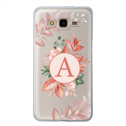 Funda Galaxy Flores Antigolpes Personalizada Con Tu Inicial