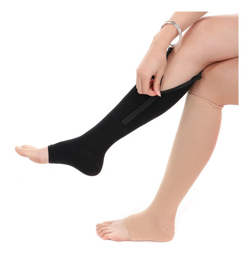 Medias De Compresion Anti Varices Cierre Cremallera Unisex