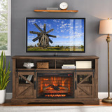 Gojlex Soporte De Tv Con Chimenea Con Puerta Corrediza De