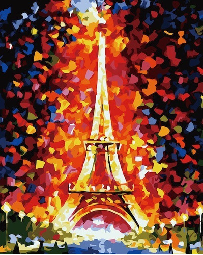 Torre Eiffel C Kit Paint By Numbers 40x50 Incluye Bastidor