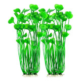 Plantas Acuaticas Artificiales Para Pecera Color Verde 2 Pz