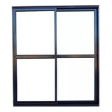 Ventana Balcón Módena Negra 150x200 Con Vidrios Aberplus